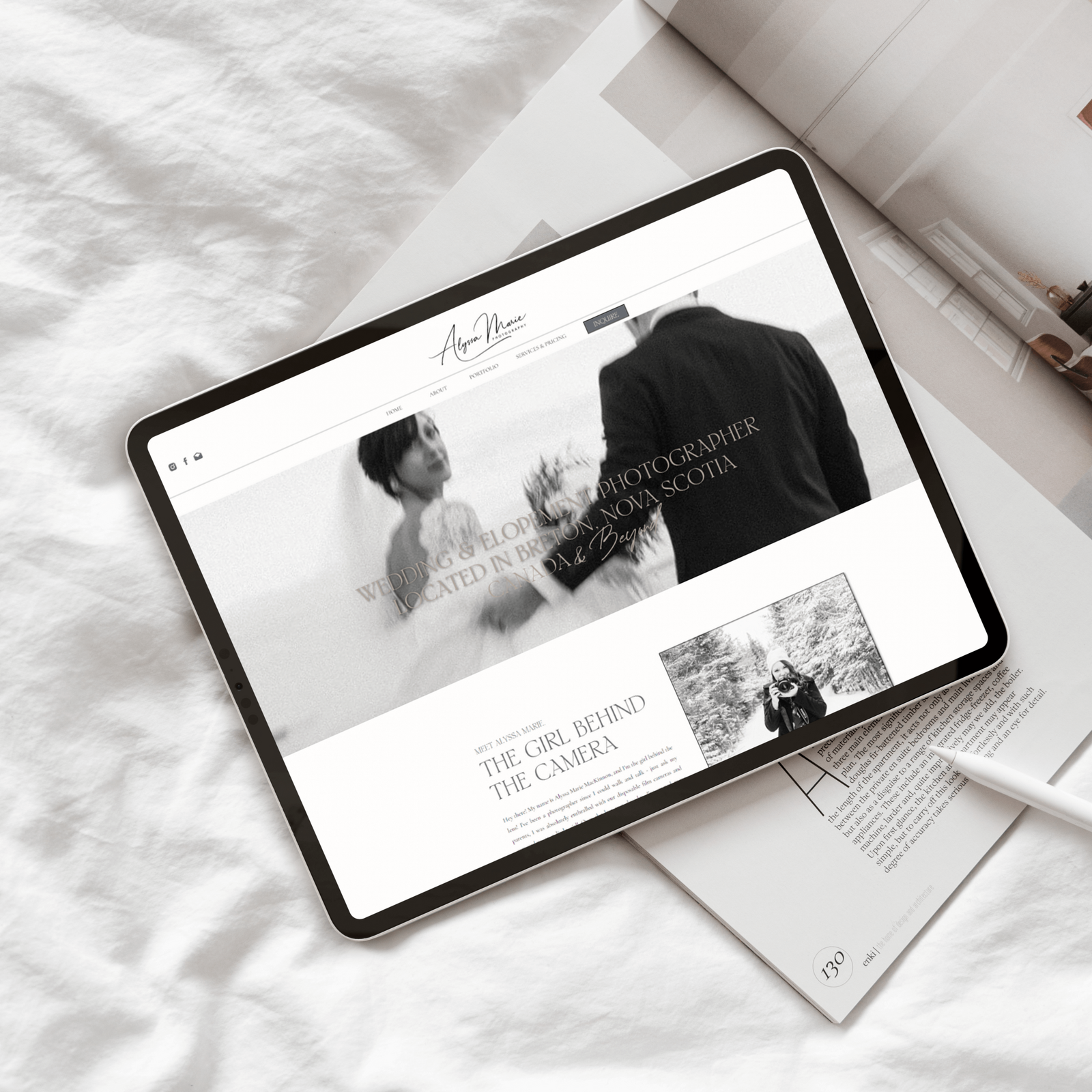Photographer custom website