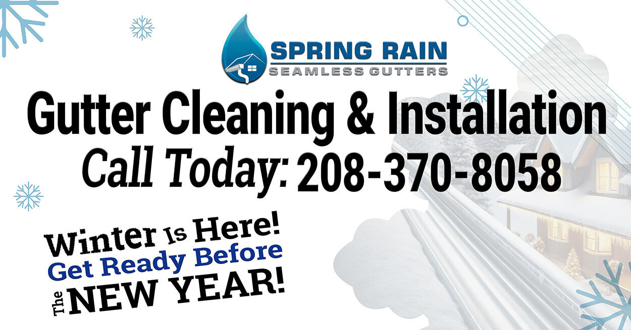 Facebook-Social Media -Spring Rain Gutters--Winter is here in Emmett- 