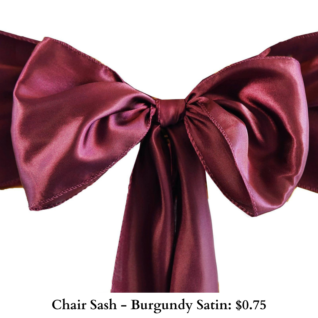 Chair Sash-Burgundy Satin-579