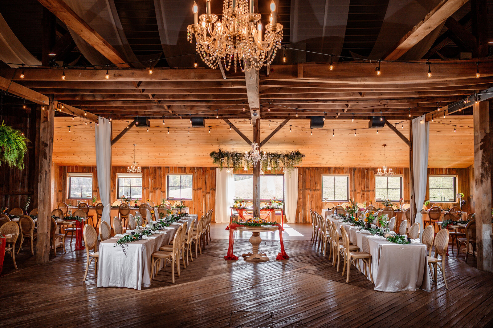 wedding reception at shady elms farm barn