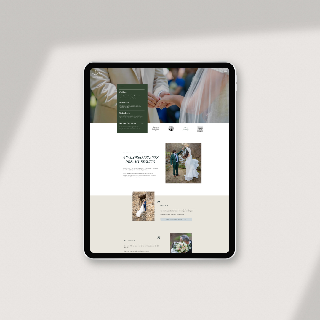 web designer for wedding photographer