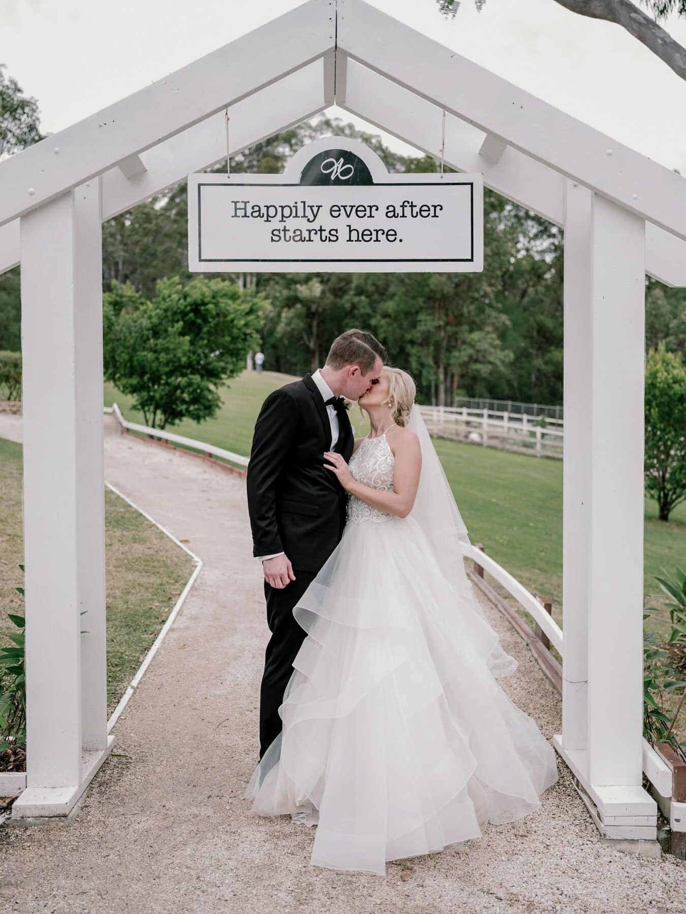 Bridal couple on their wedding day at Austinvilla Estate