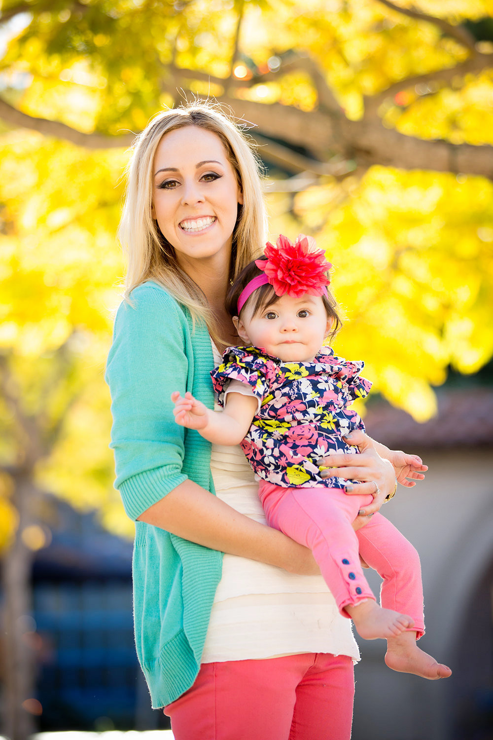 san diego family photography | mom and daughter really bright colors
