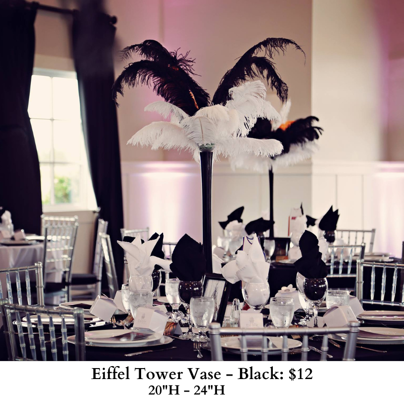 Eiffel Tower Vase-Black-190