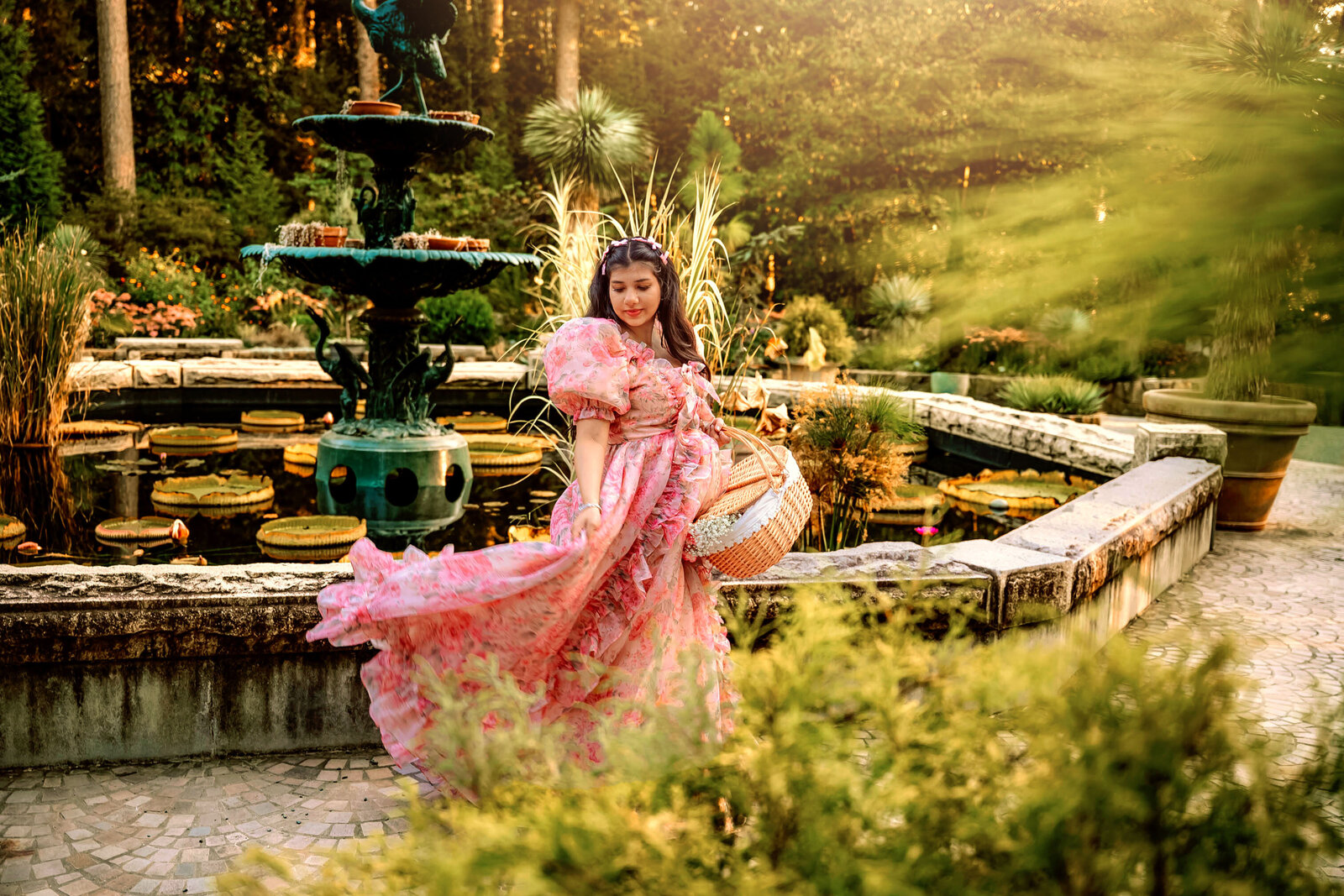 dreamy and fairytale inspired Maternity Portraits at Duke Gardens in Durham NC Photography