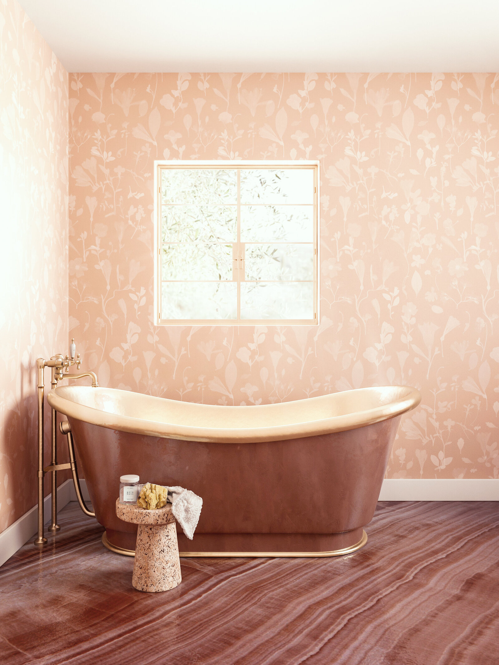 Surface Pattern Design and Art Licensing by Lucia Pador - Botanic Bloom for drop it Modern - BOTANIC BLOOM© _ CORAL