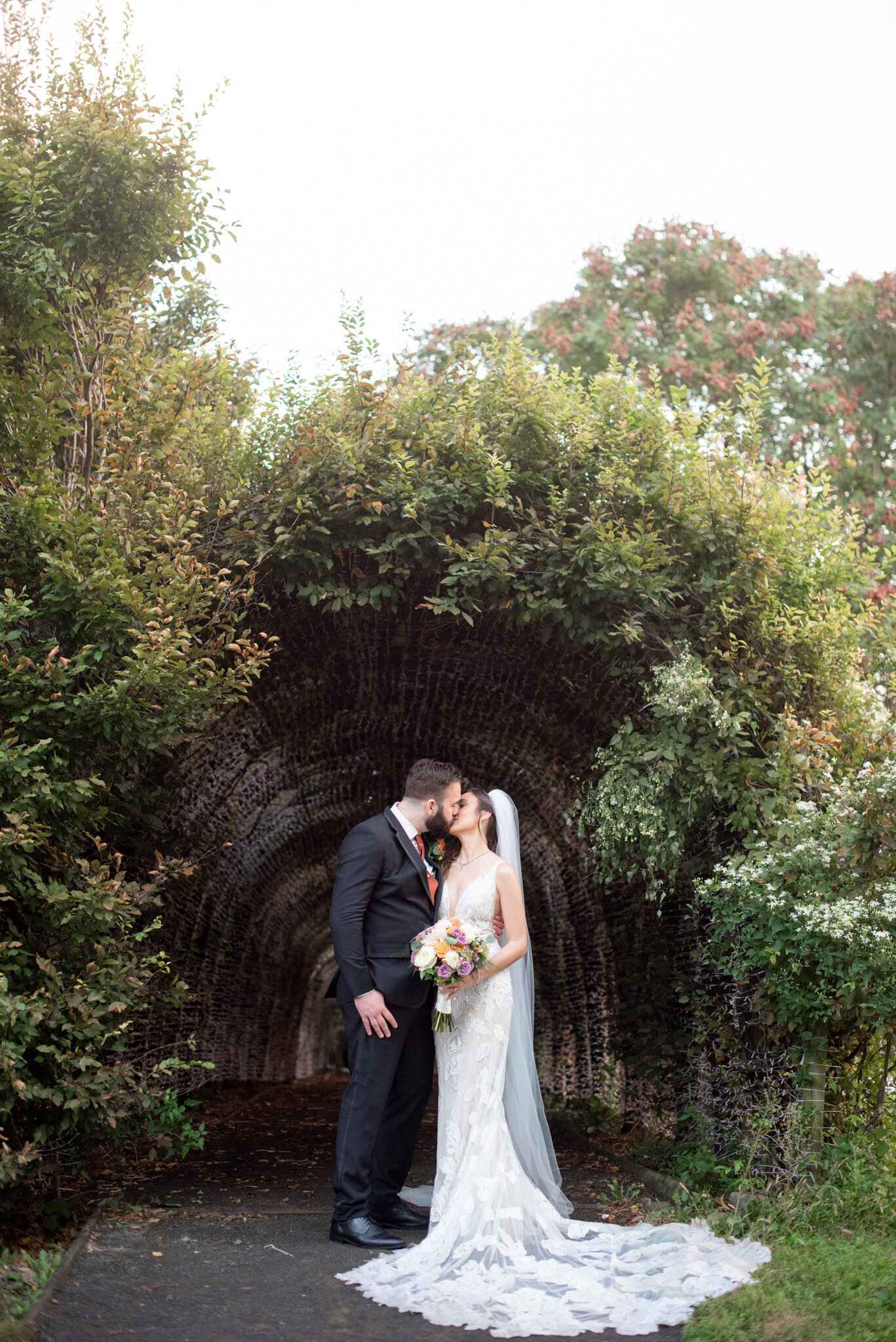 Bride and groom at Snug Harbor wedding during New York City Wedding Day