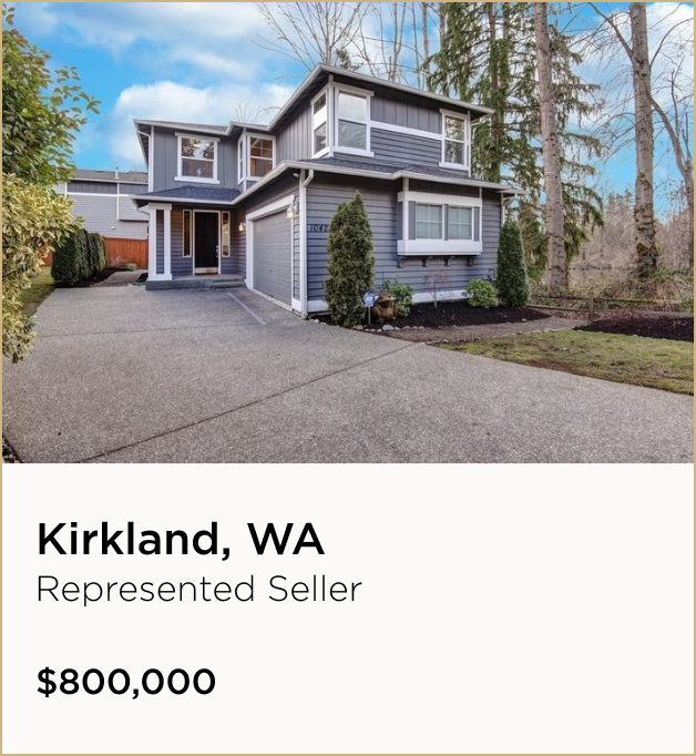 Kirkland, WA $800,000 – Represented Seller