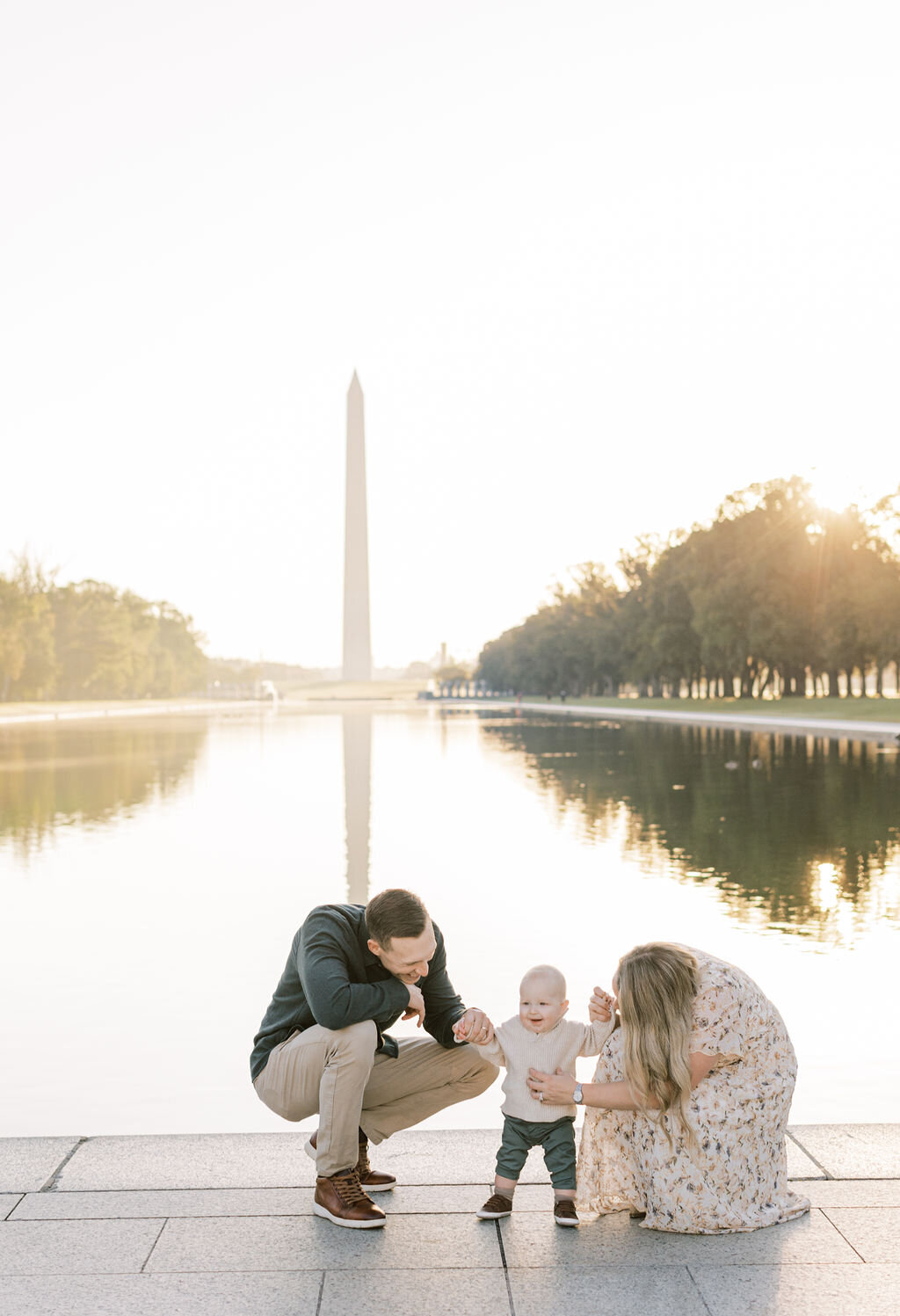 DC Reflection Pond Family Sunrise Photos | Adela Antal Photography