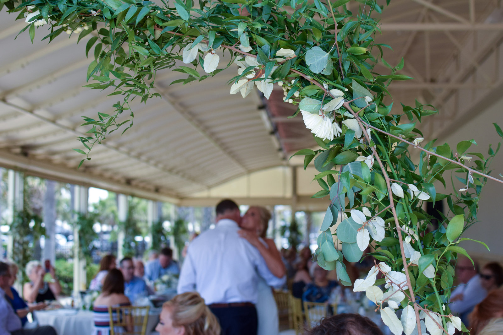 Wedding Bride & Groom Dancing Floral Arch One Ocean Resort Jacksonville Florida