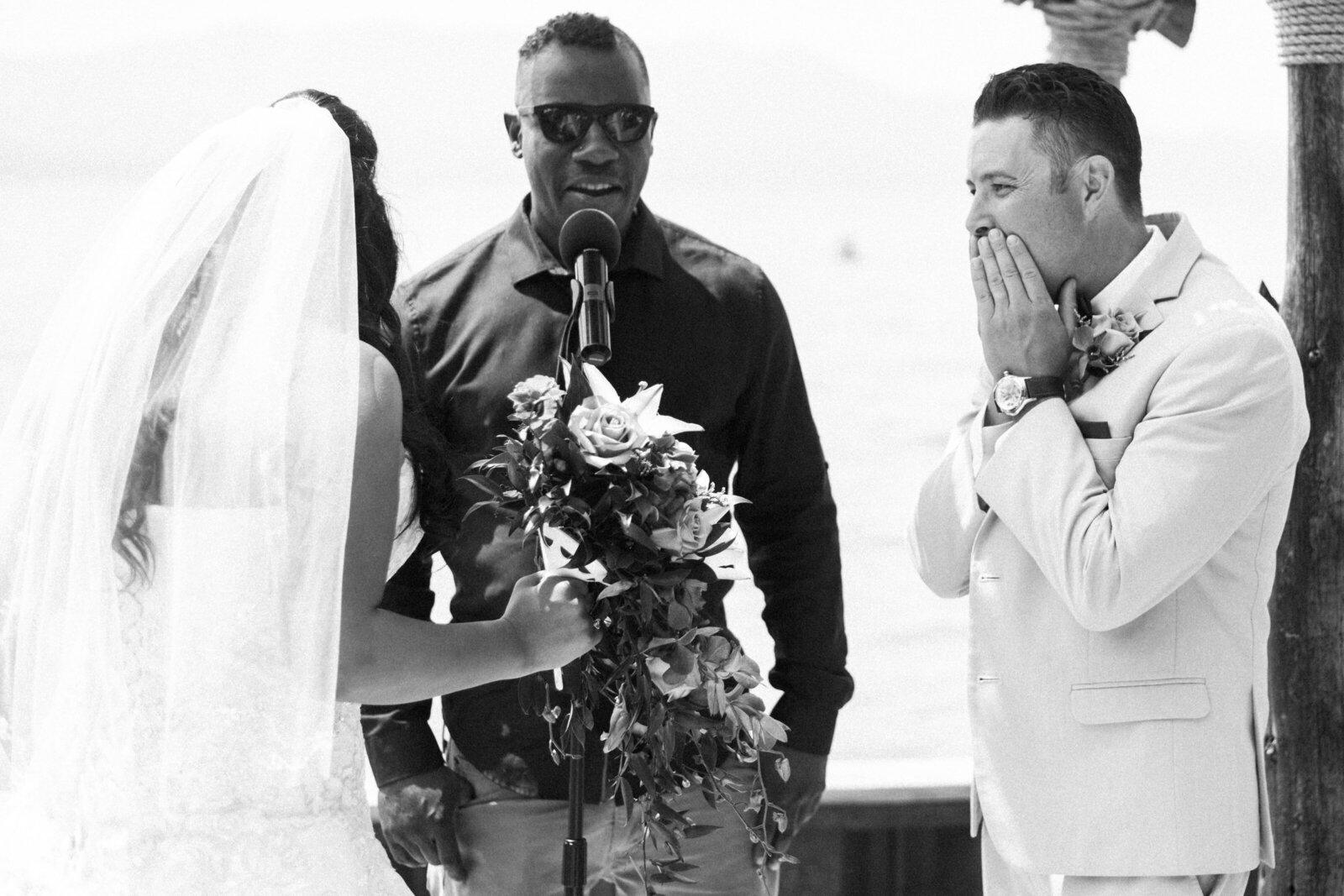 groom sees bride for the first time