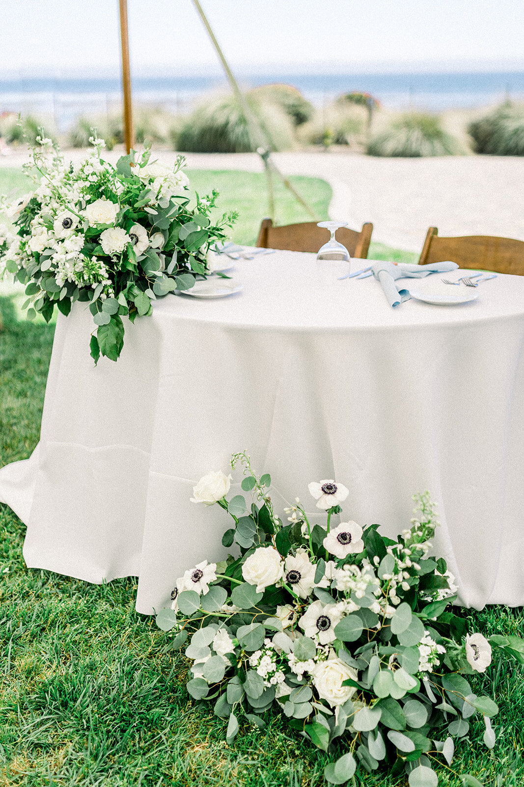 Elegant Reception Table Setting at Dolphin Bay Resort Wedding