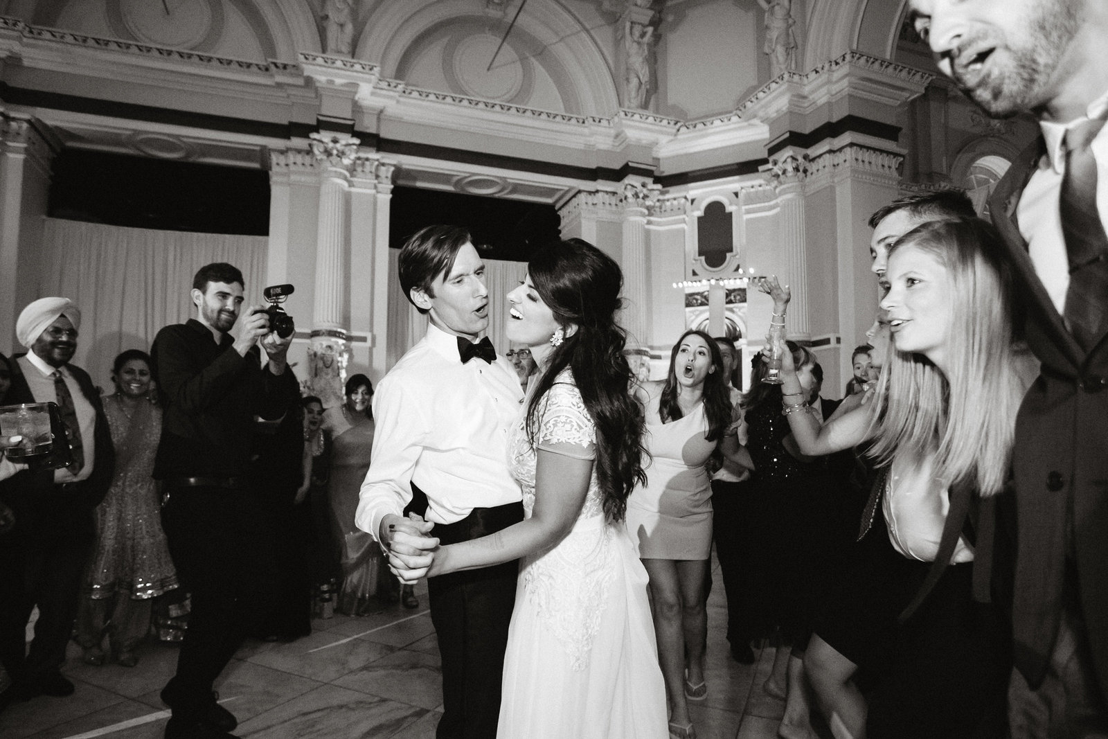 Bride and groom celebrating their love with a dance at this Philadelphia museum wedding venue.