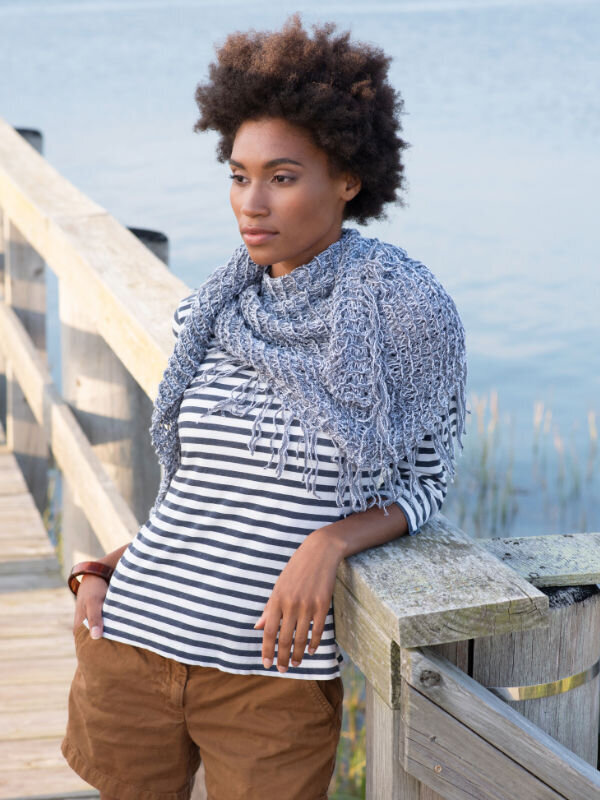 Natural makeup for a model on a pier