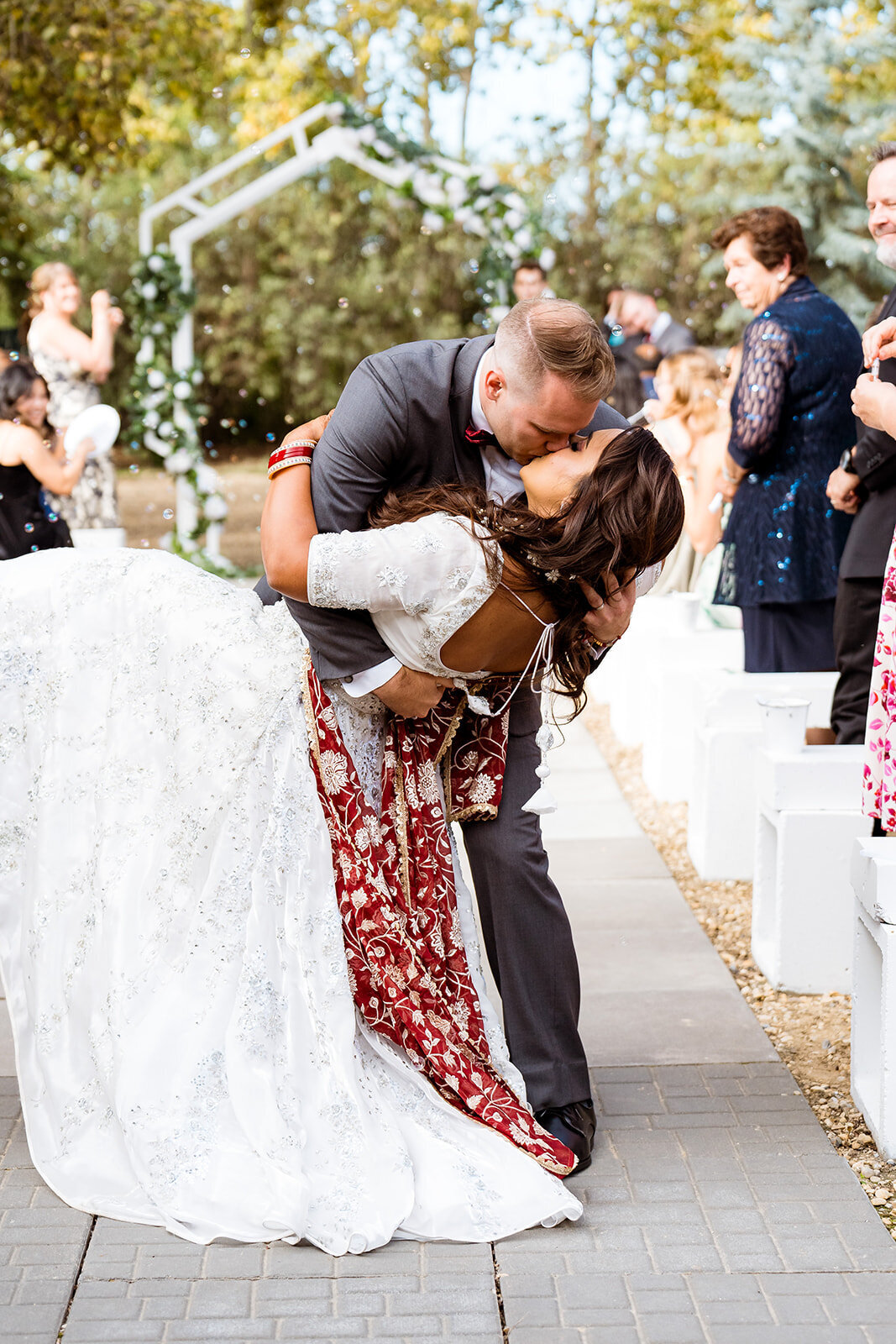 Dip and kiss at the end of the recessional