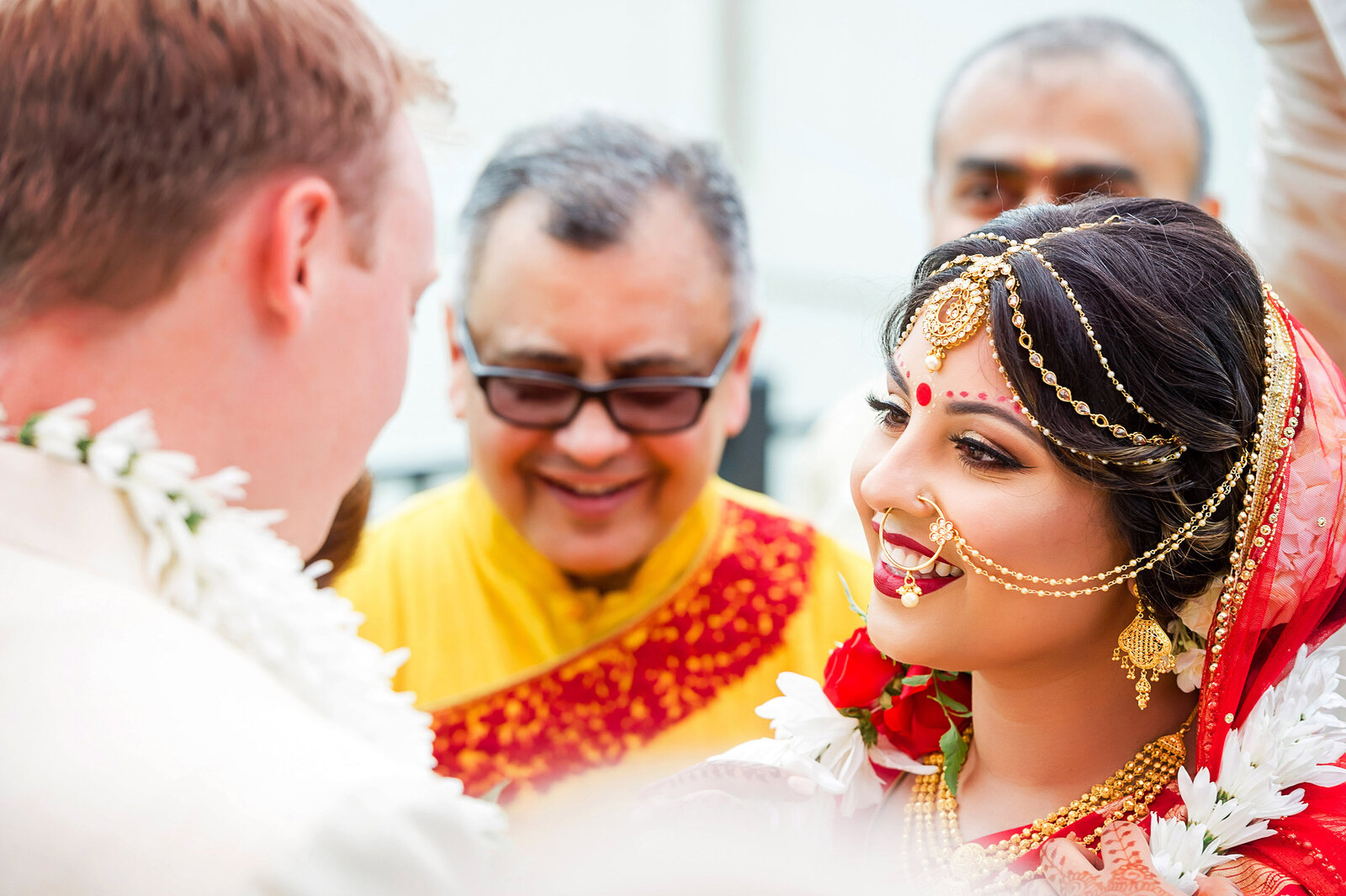 Indian bride during wedding ceremony in Michigan