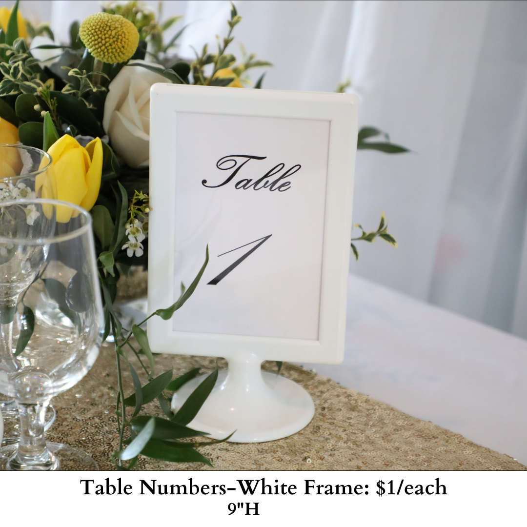 Table Nuimbers-White Frame-450