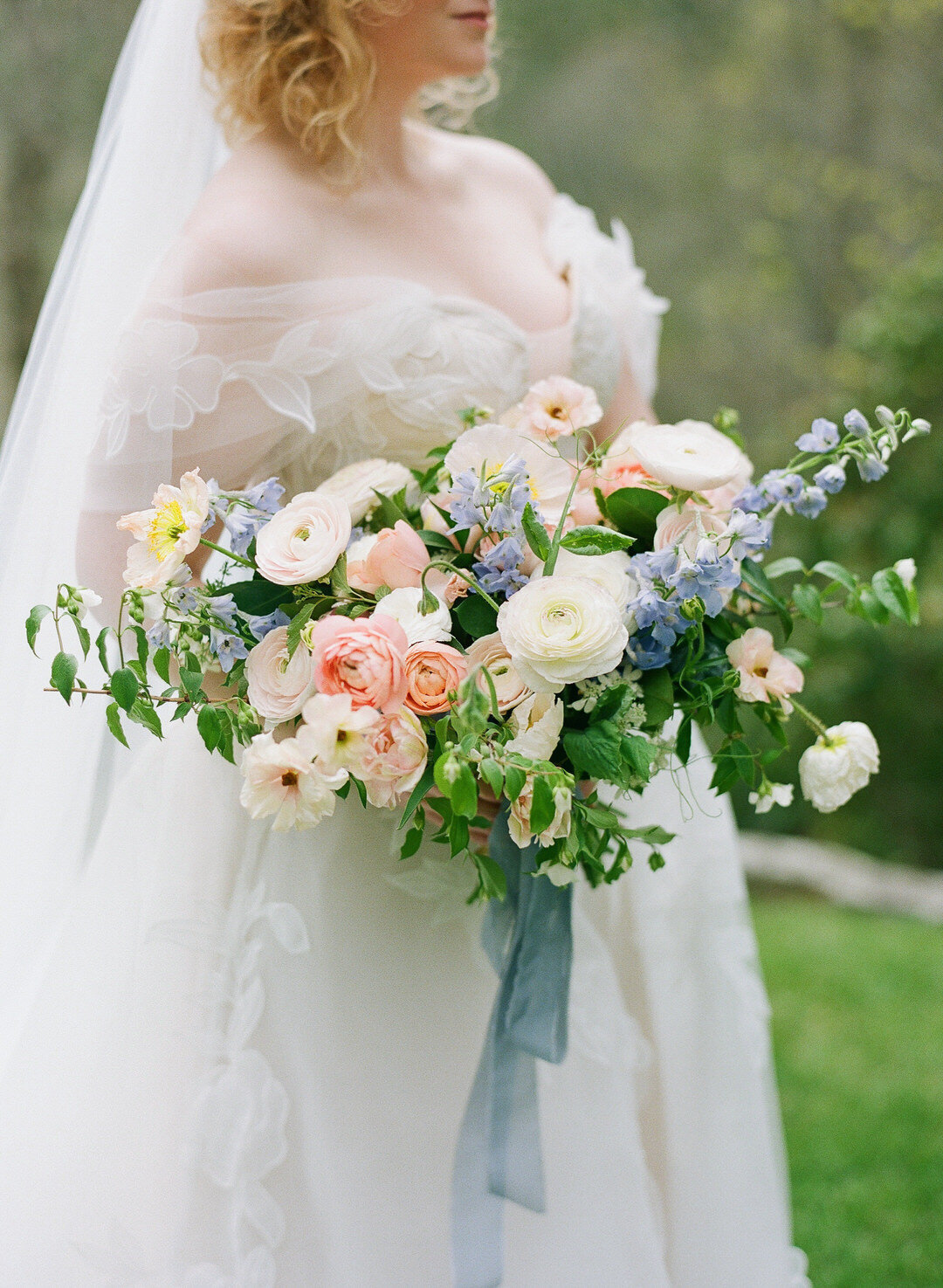 Bride holding bouquet