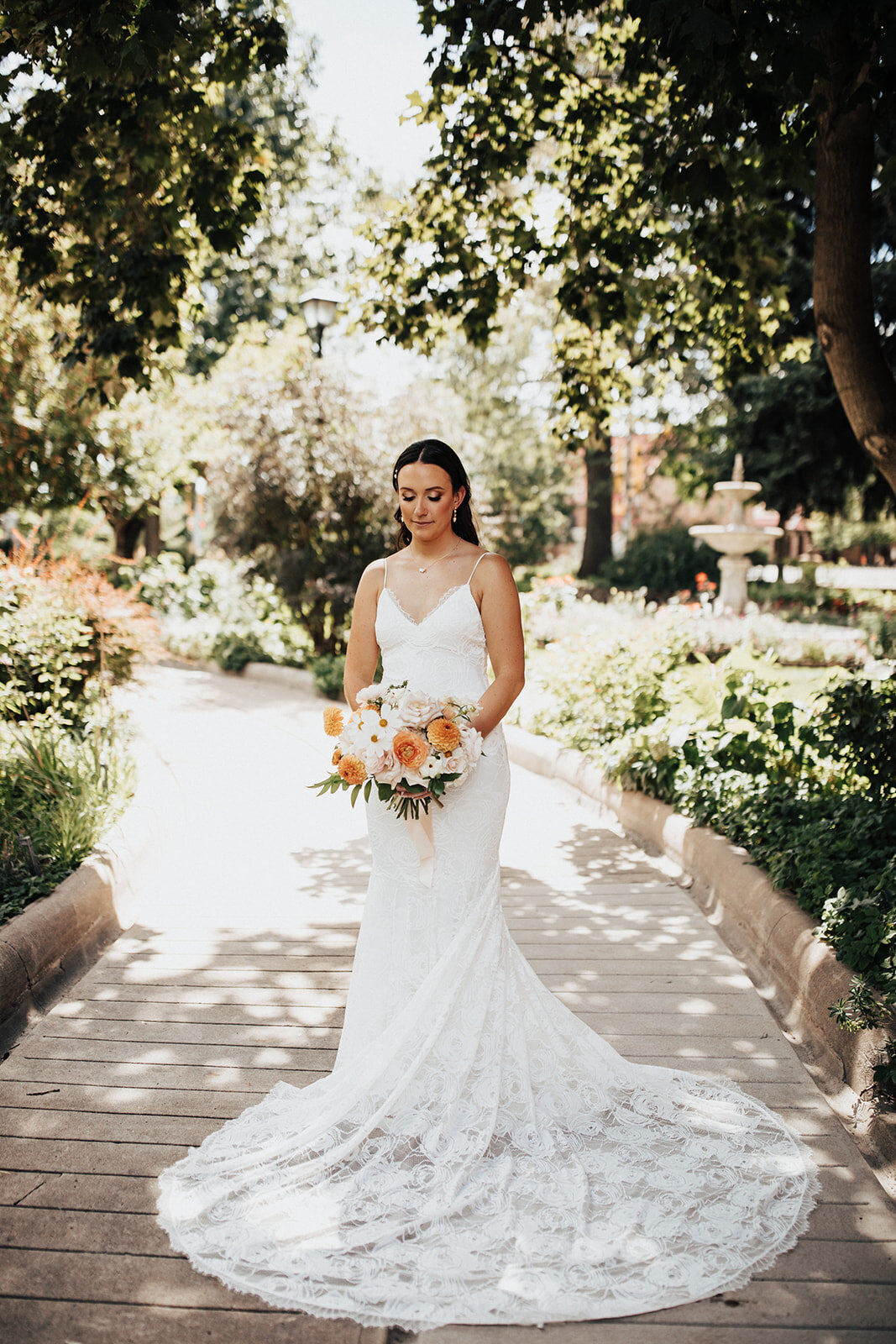 outdoor bridal portrait at St Vrain wedding, colorado