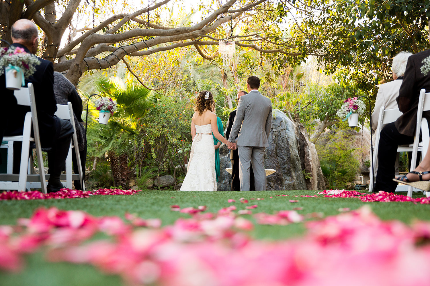 ceremony space with waterfall