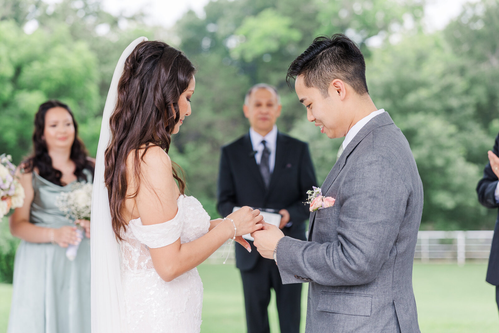 Ring ceremony during wedding