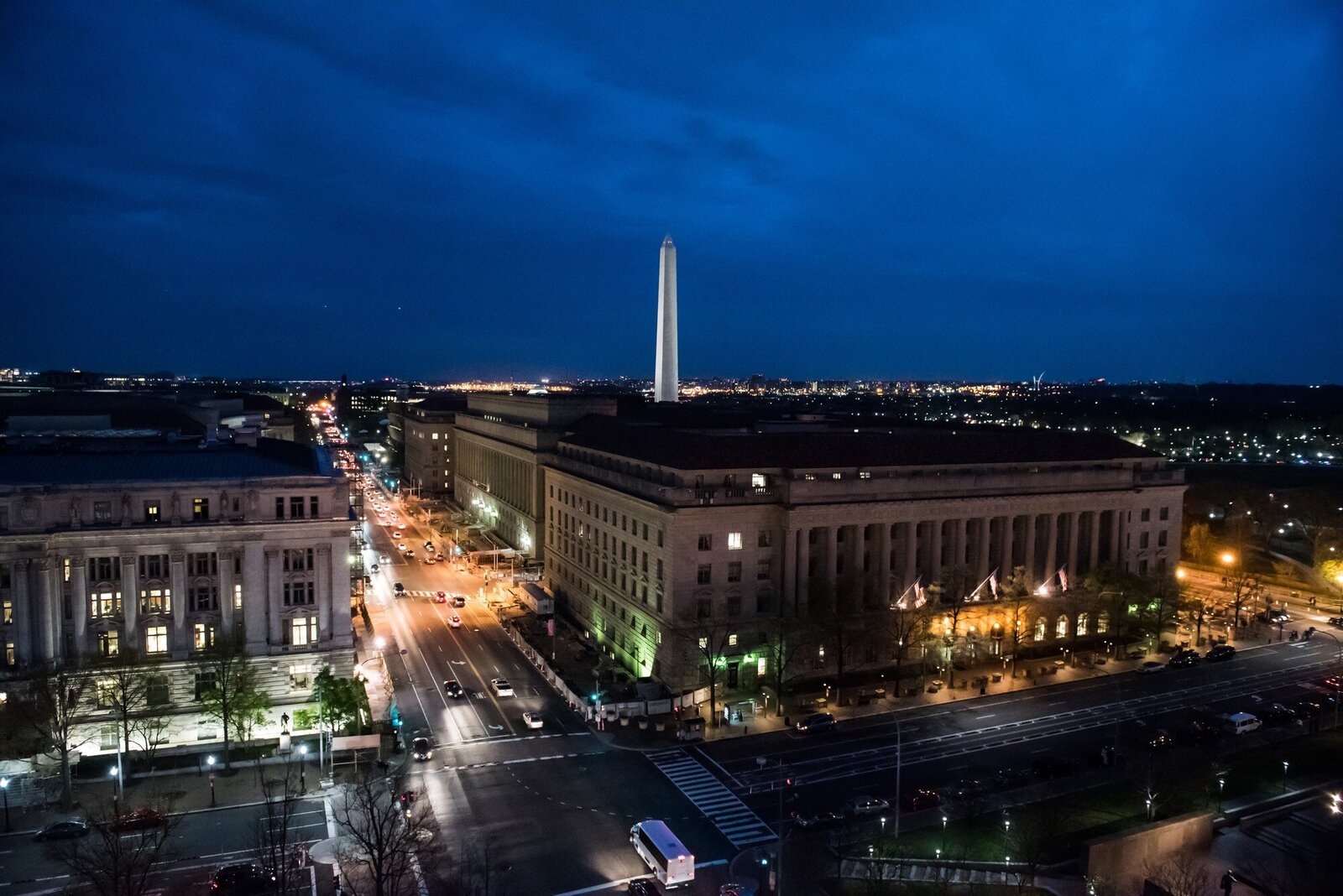 Washington DC skyline at night