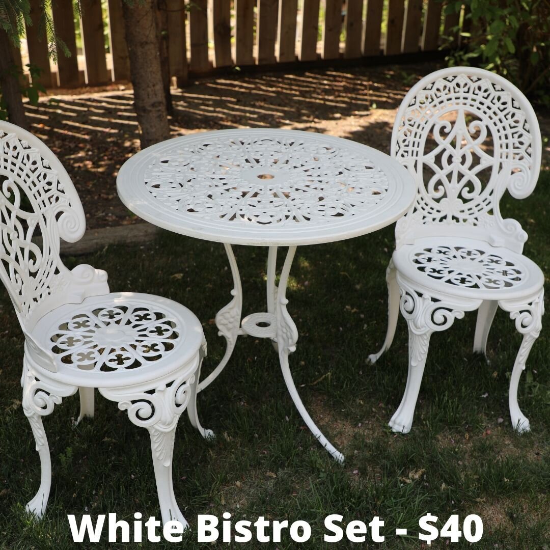 white bistro set