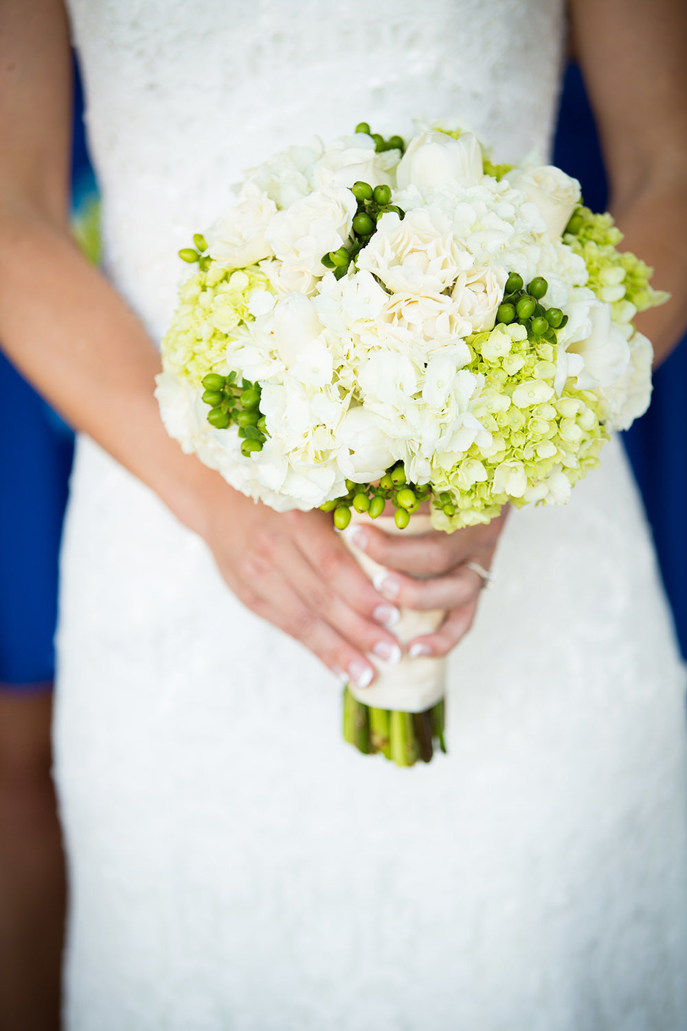 bridal bouquet white and green flowers