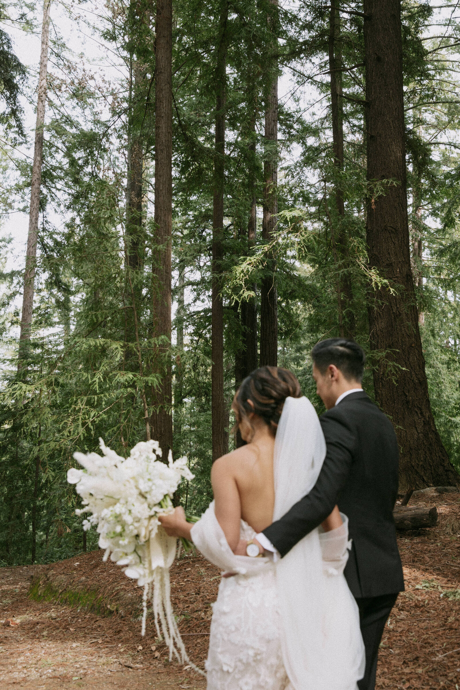 Bride and groom portraits by adventure elopement photographer Olympia, WA