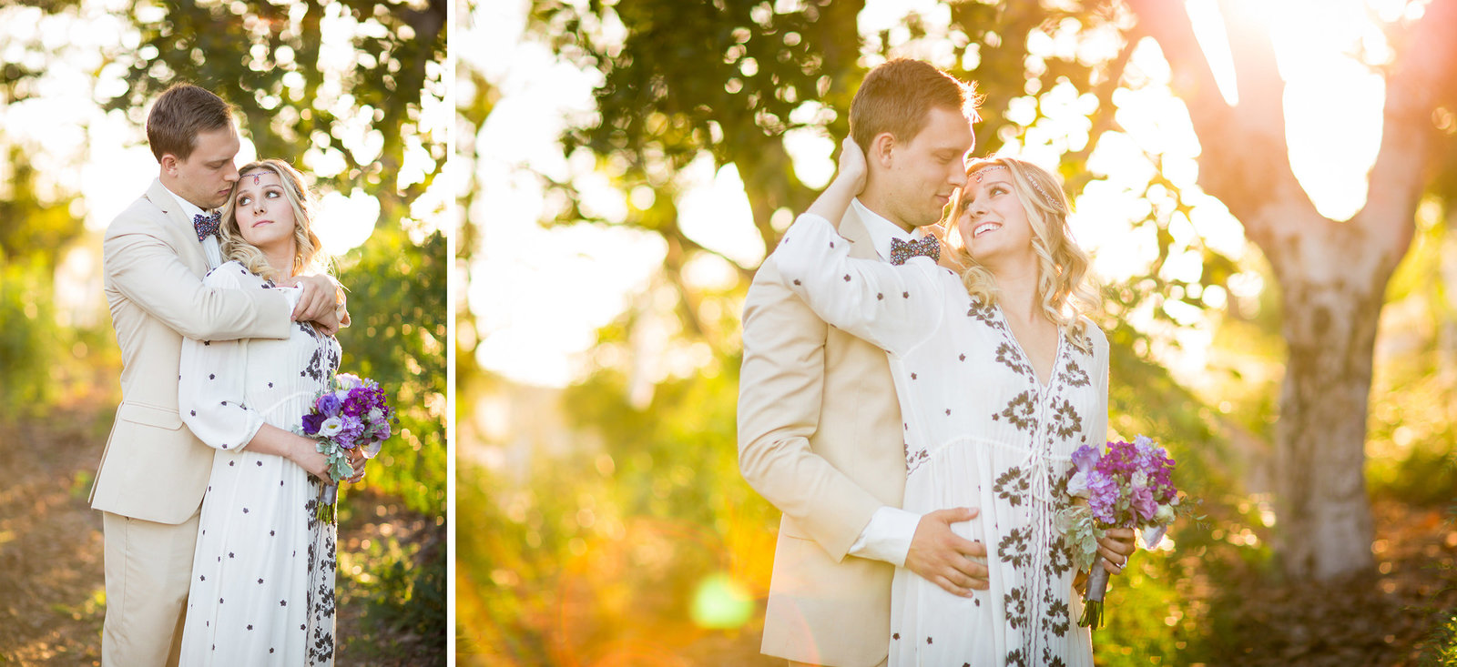 romantic image of bride and groom