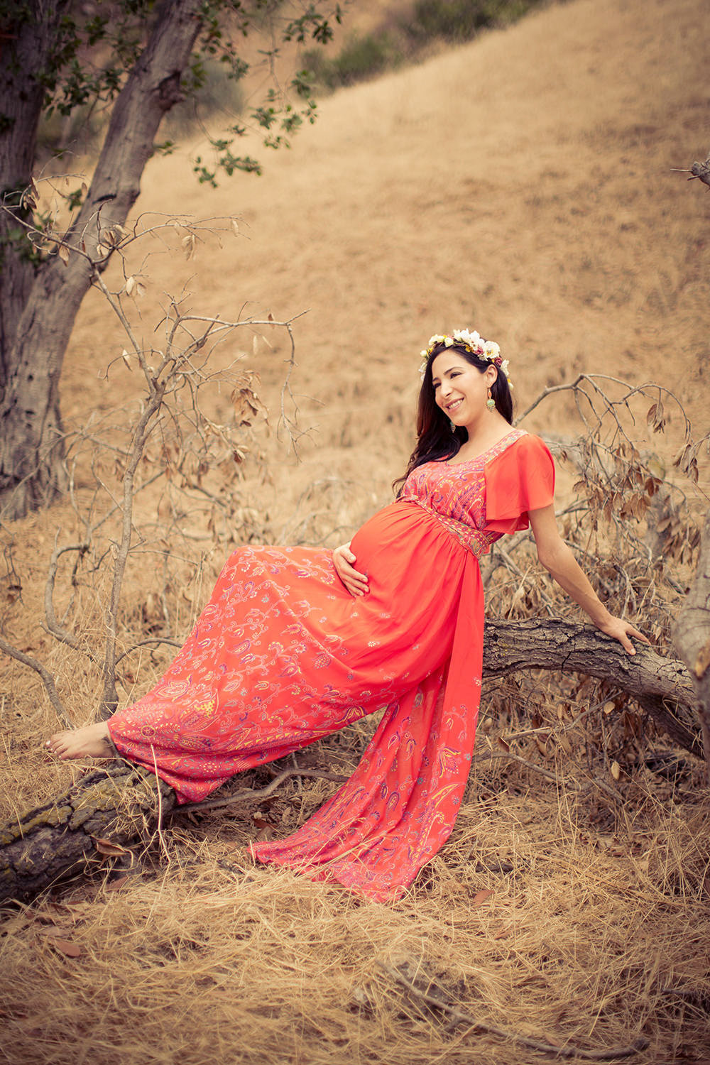 Rustic field Maternity Session in San Diego.