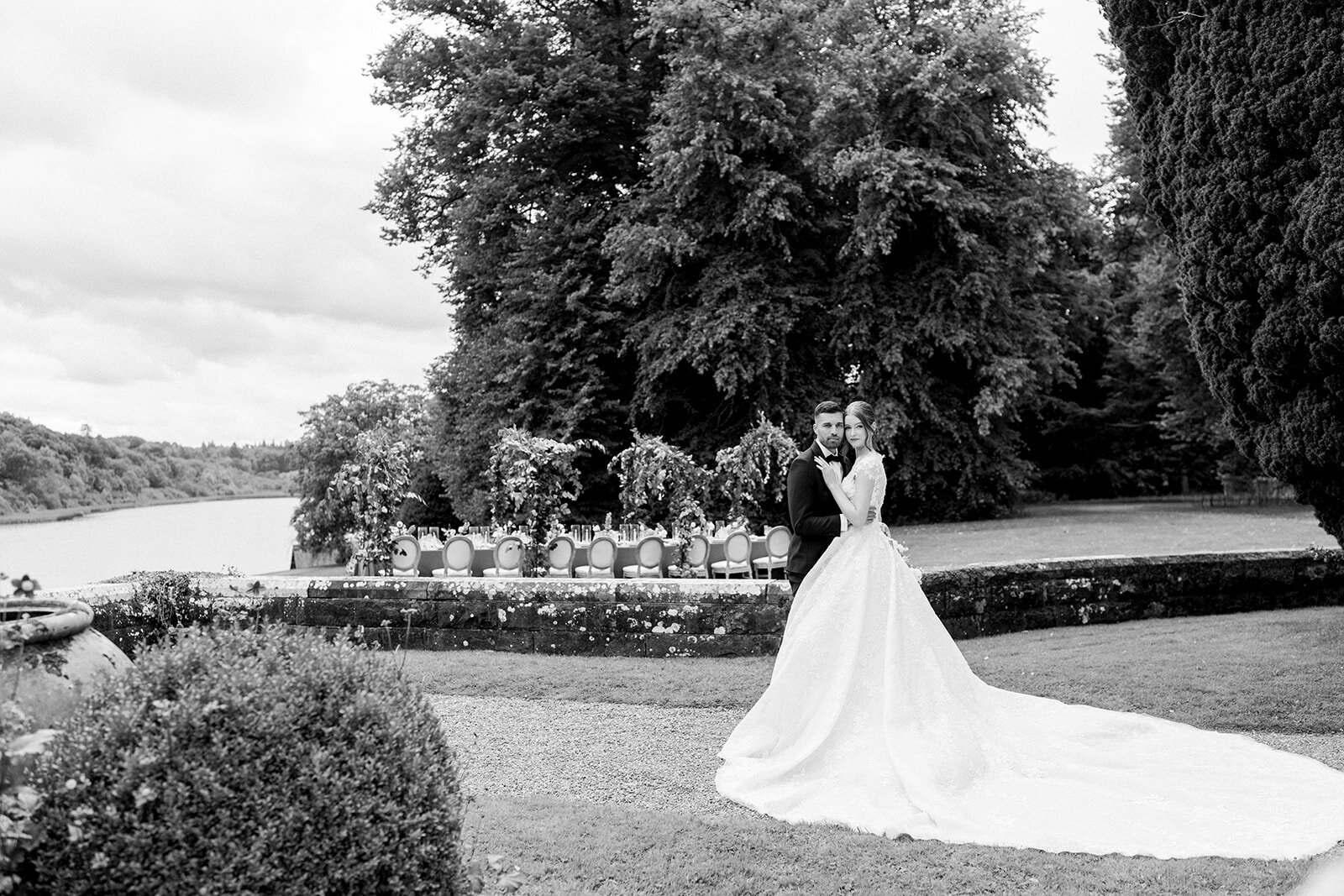 Bride and Groom’s Candid Moment at Castle Leslie, Ireland