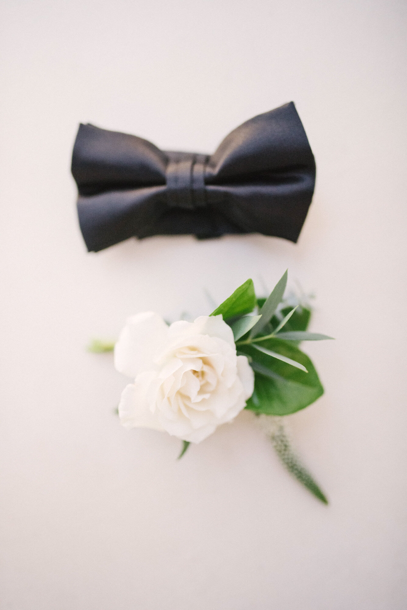 While flower and a tie with white background