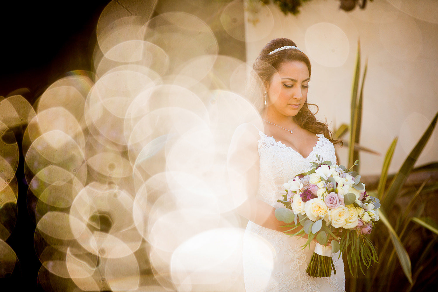 bride with the water fountain