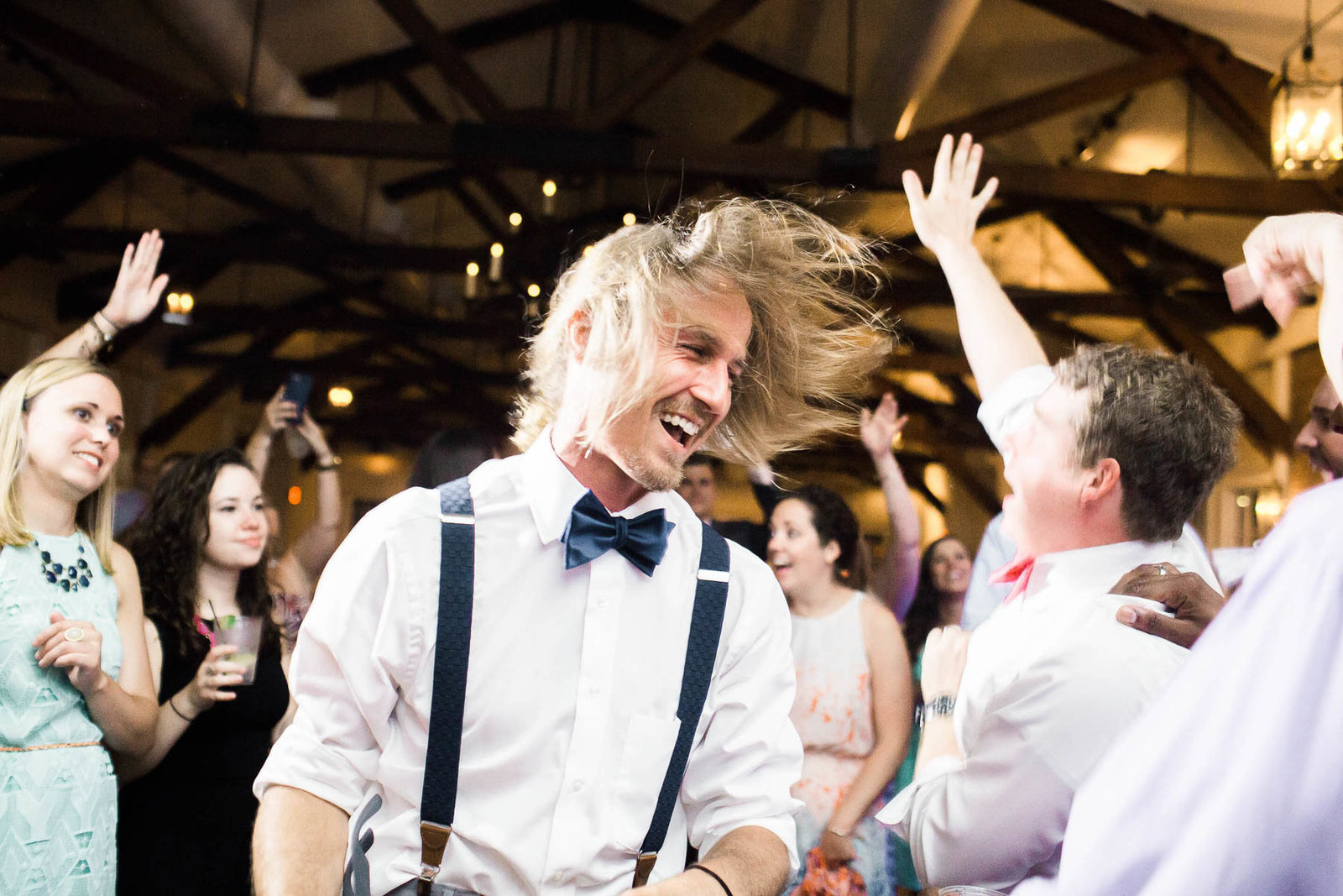 Guests dance at reception, Alhambra Hall, Mt Pleasant, South Carolina