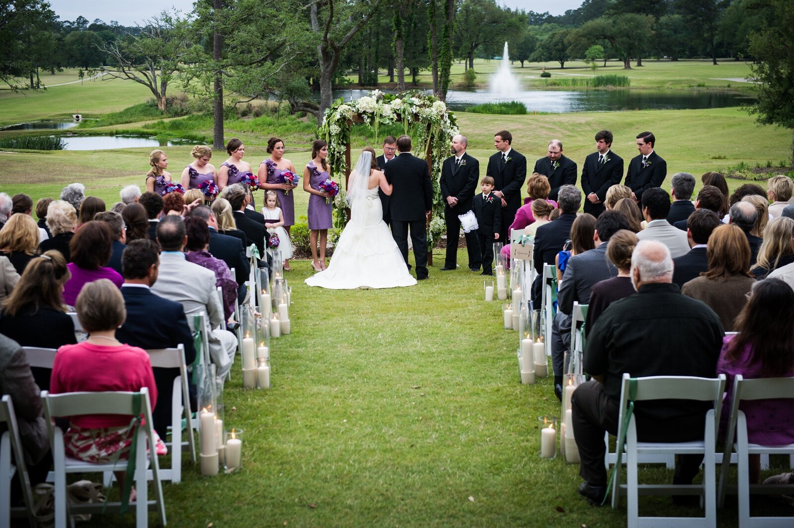 Covington Country Club wedding outside with golf course in the background