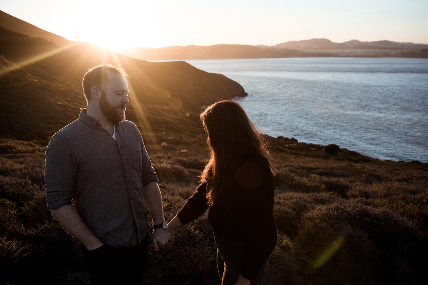Sunrise Engagement Session at the Marin Headlands in San Francisco California by Danielle Motif Photography
