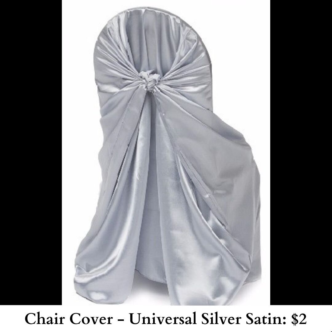 Chair Cover - Universal Silver Satin-588