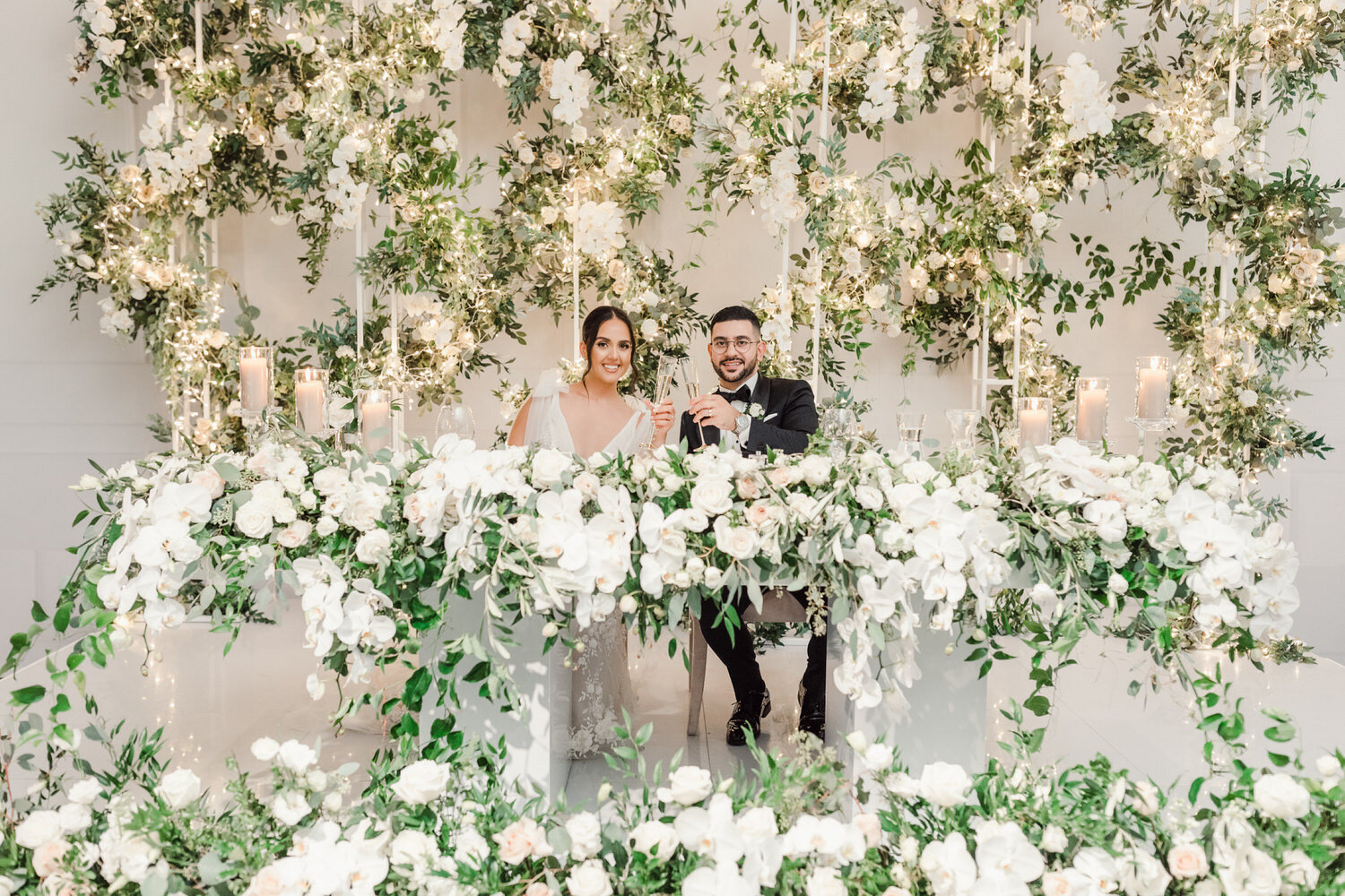 White Flower Installation Flower Wall Gina Saif Royal Orchid Florist @wedluxe 58
