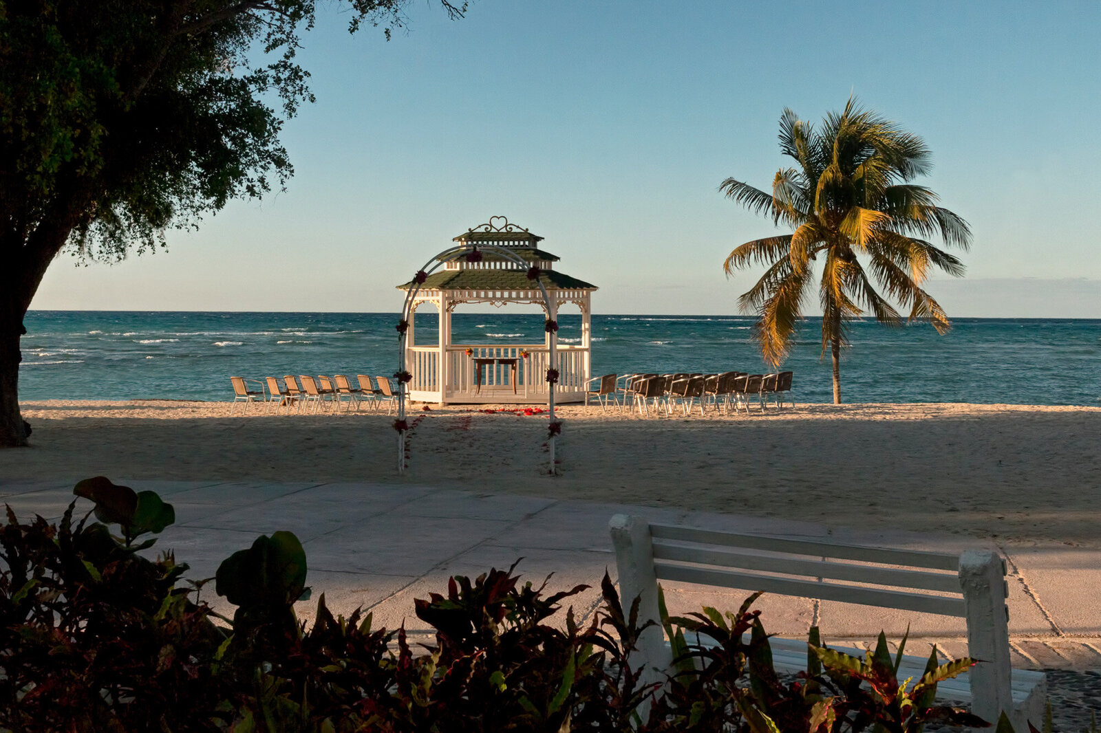Beach wedding ceremony site