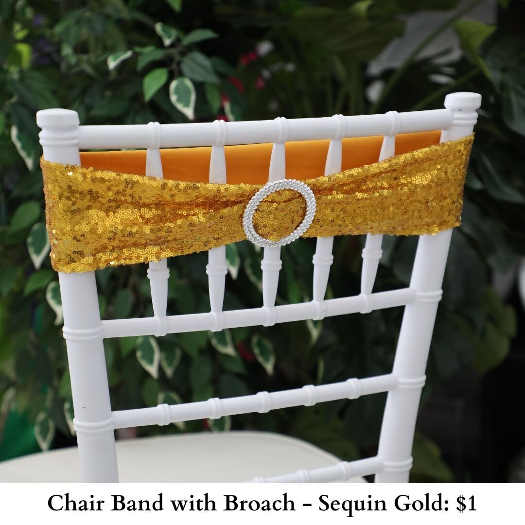 Chair Band with Broach-Sequin Gold-625