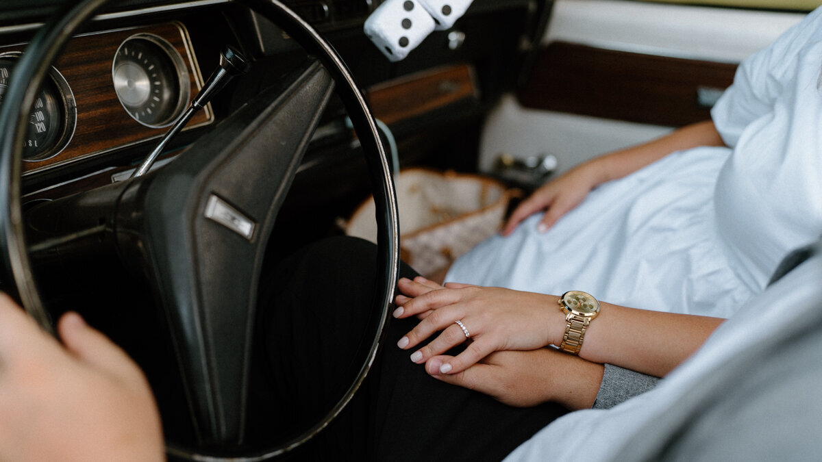 Timeless Romance- Vintage Engagement Session with Classic Car Charm-5