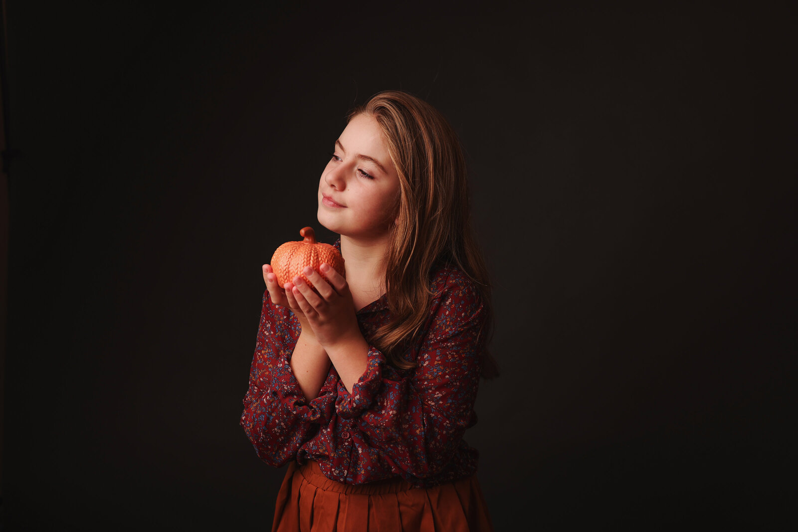 autumn halloween fine art pumpkin girl