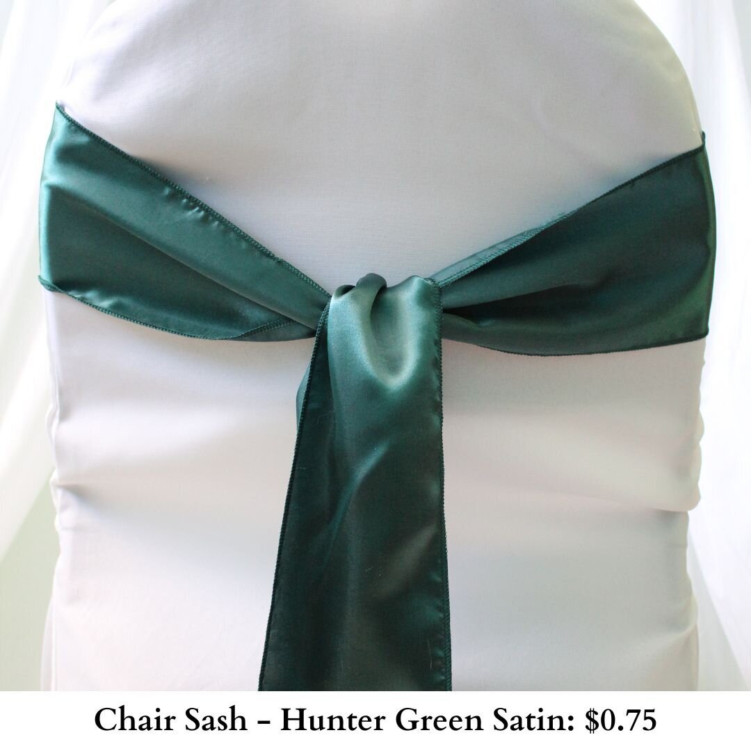 Chair Sash-Hunter Green Satin-214
