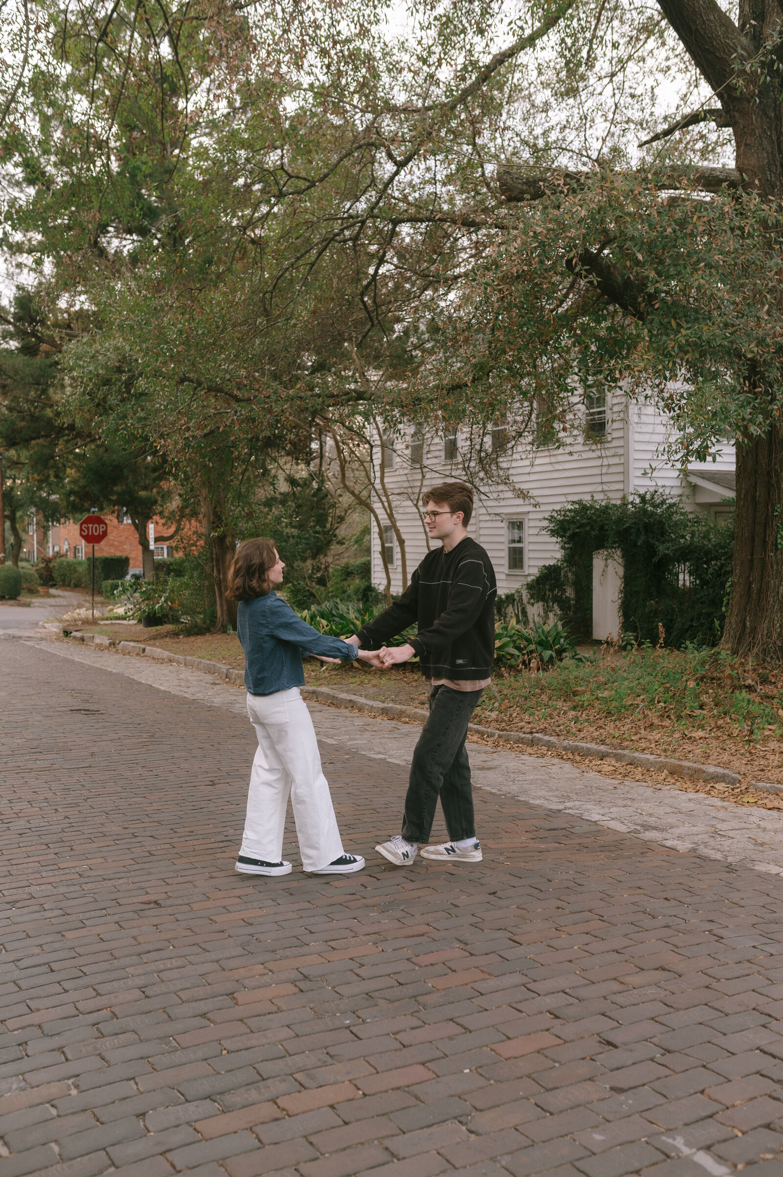 Downtown Wilmington for couples session, documentary and candid moments on digital and film