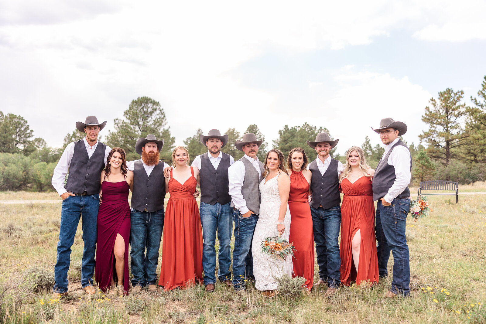 Bridesmaids and groomsmen pictures