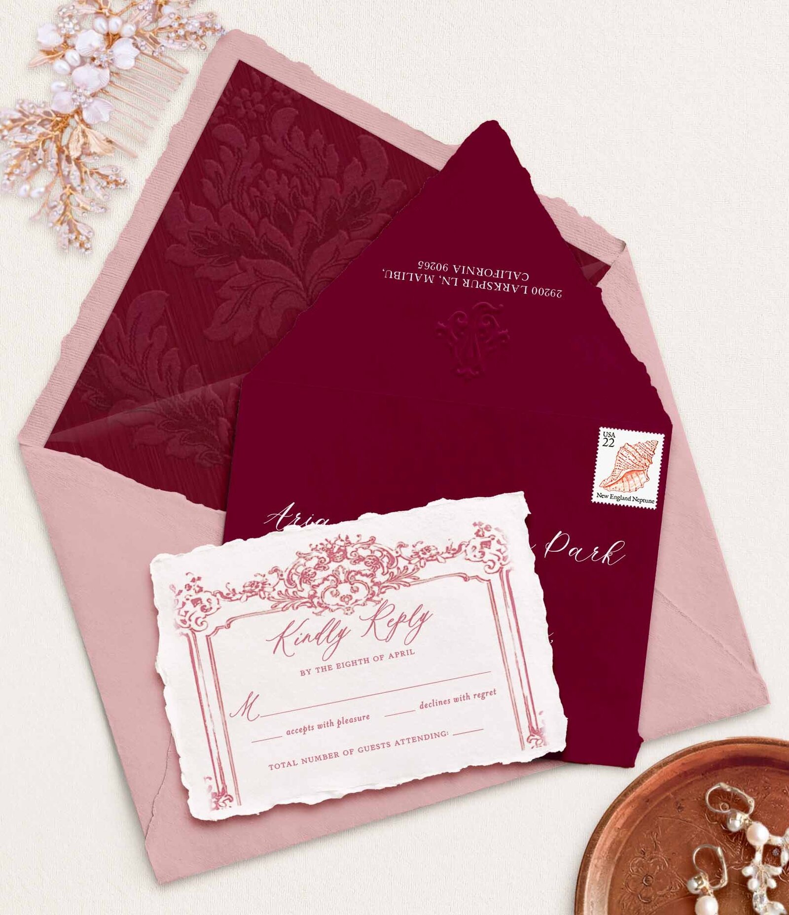 J + M Invitation Suite styled IG Launch