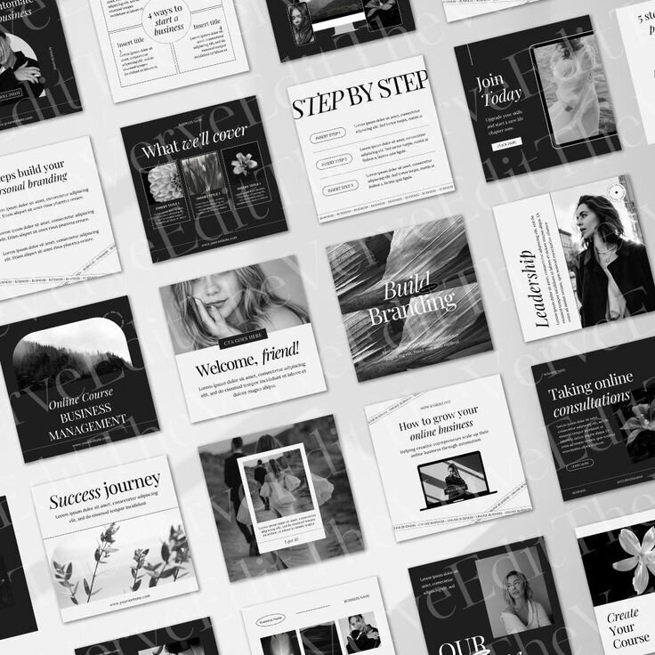 100 Instagram Templates for Marketing & Branding _ Aesthetic Canva Kit for Launches