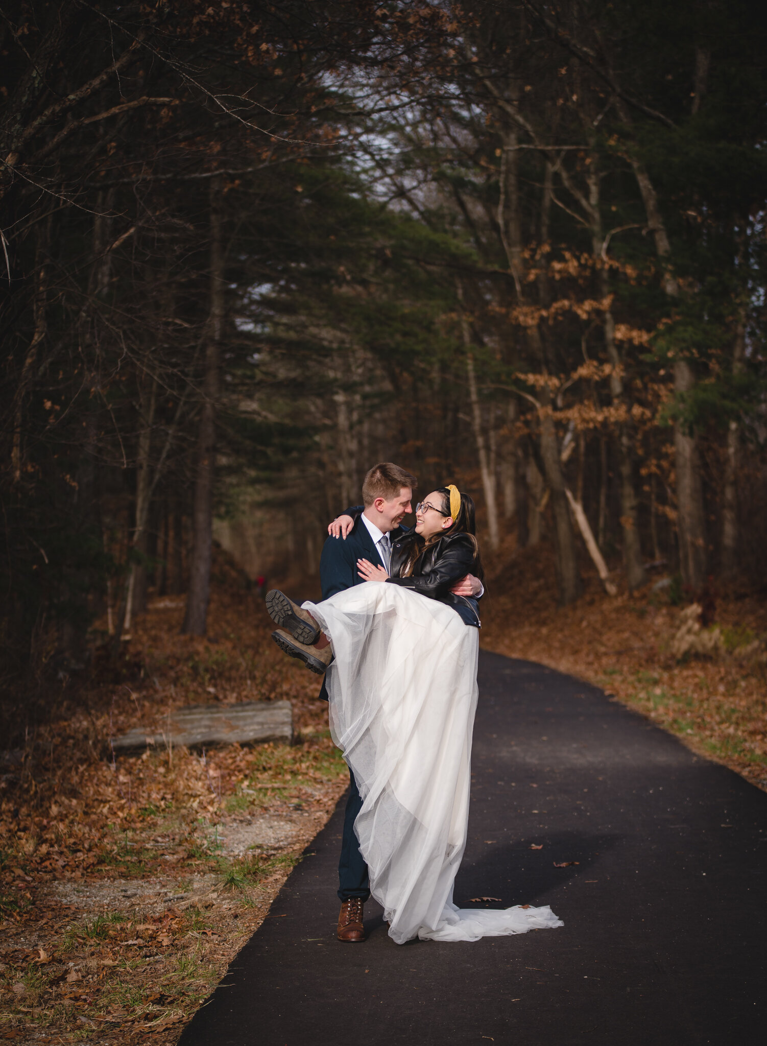 couples portrait by New Hampshire elopement photographer