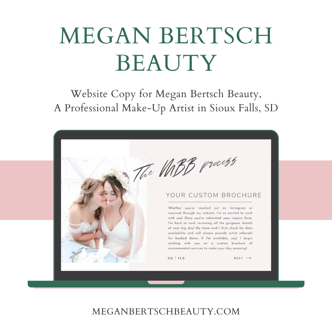 Megan Bertsch Beauty Website Copy Portfolio by What Sara Said